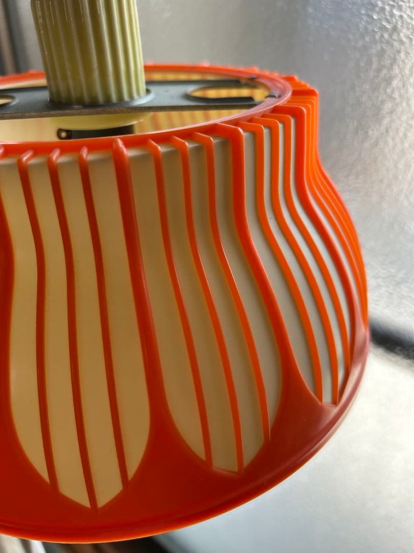 昭和レトロオレンジ フラワーモチーフ ペンダントライト電傘ナショナル松下電工