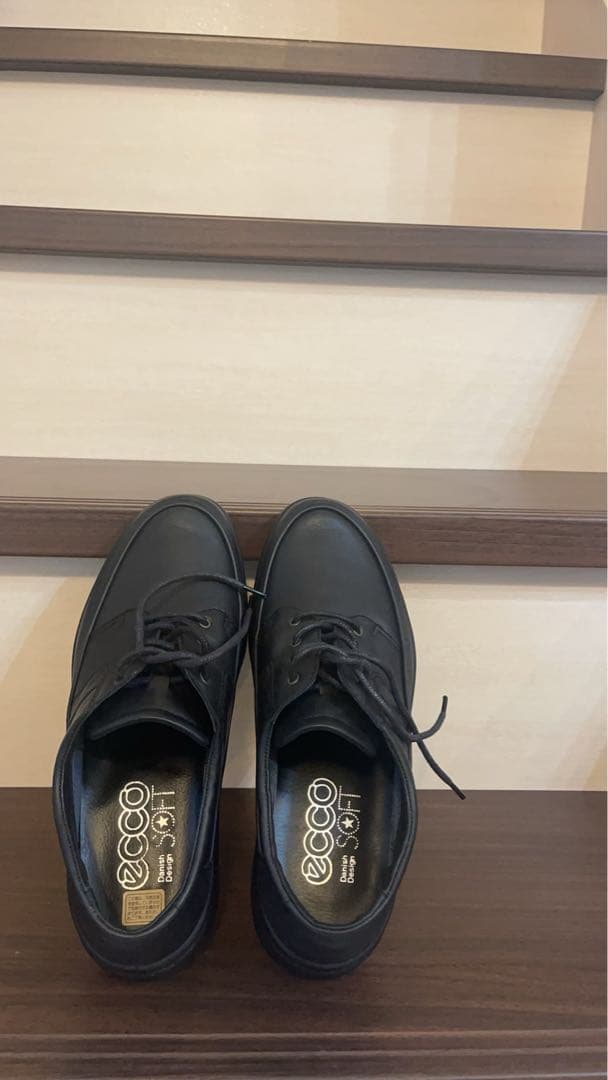 ECCO　エコー　25.5　EEEレザーシューズ　本革　ウォーキングシューズ　黒
