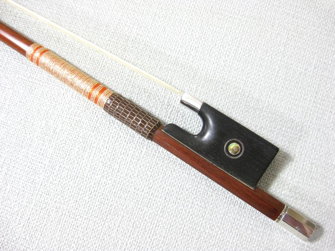 【上質ノースタンプ】 フェルナンブコ・ 銀黒檀 バイオリン弓 4/4