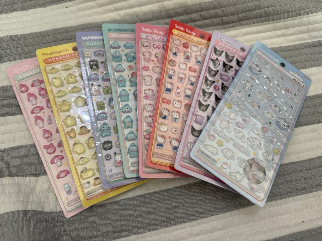 サンリオ ボンボンドロップシール 8種セット はぴだんぶい　mini 正規品