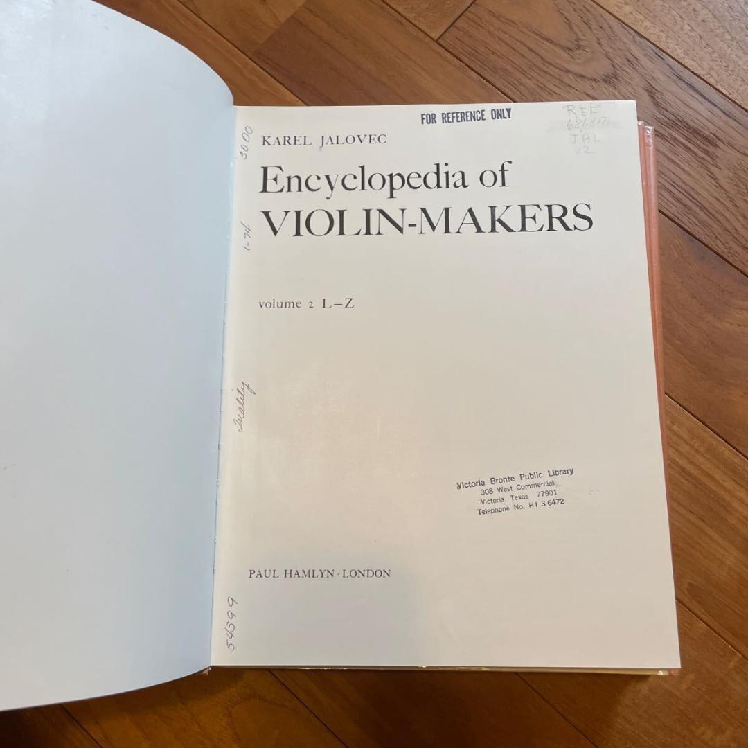 イギリス製　 Encyclopedia of Violin-Makers