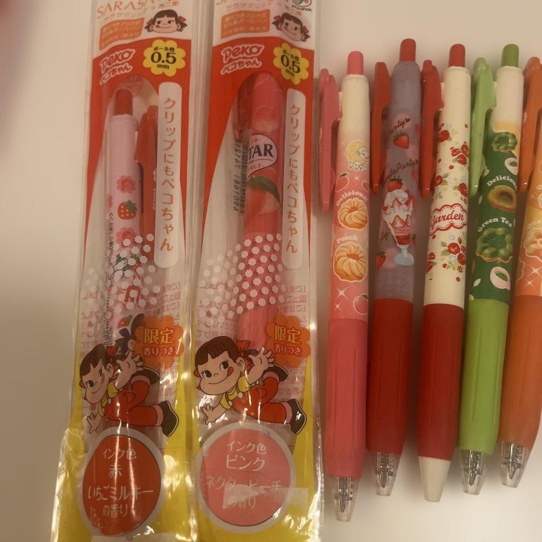 サラサクリップ スヌーピー 8色セット、ぺこちゃん　レア品