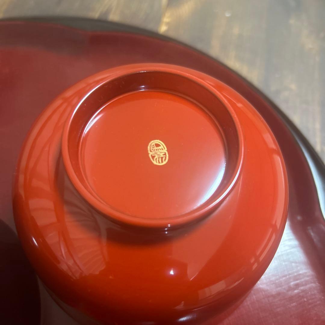 京都平安象彦　天然木　本漆塗　蒔絵　金箔　金彩　笹　夫婦椀