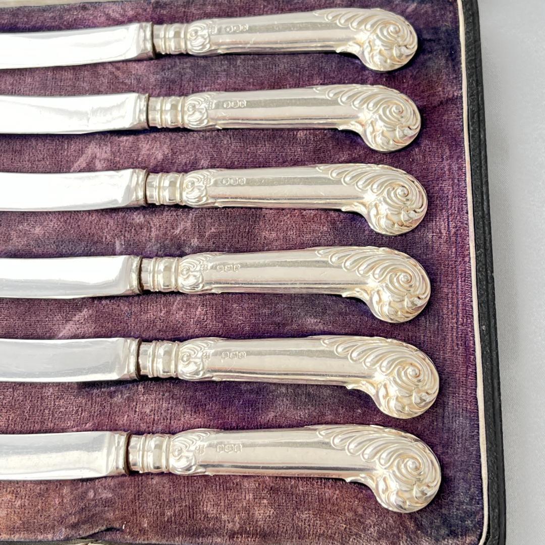 【James Deakin】 【純銀ハンドル】ロココの ティーナイフ 6本