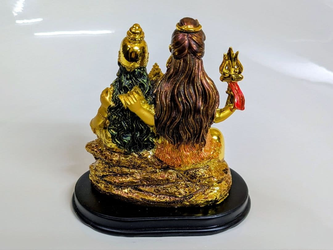 黄金の家族神像 シヴァ パールヴァティー ガネーシャ 家庭円満 守護