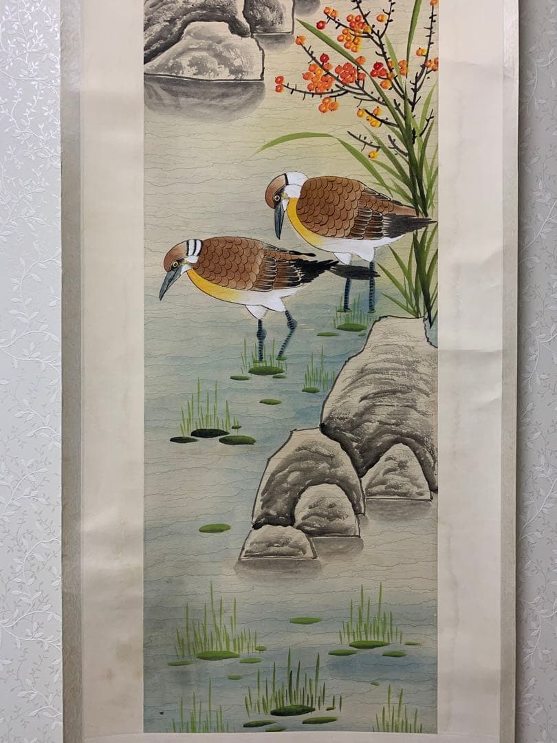 絵画　名家　張大千 　『花鳥図』　肉筆保証　中国画 花鳥図 時代物 古美術品