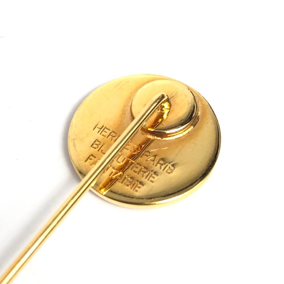 HERMES エルメス セリエ ピンブローチ ハットピン ゴールドカラー