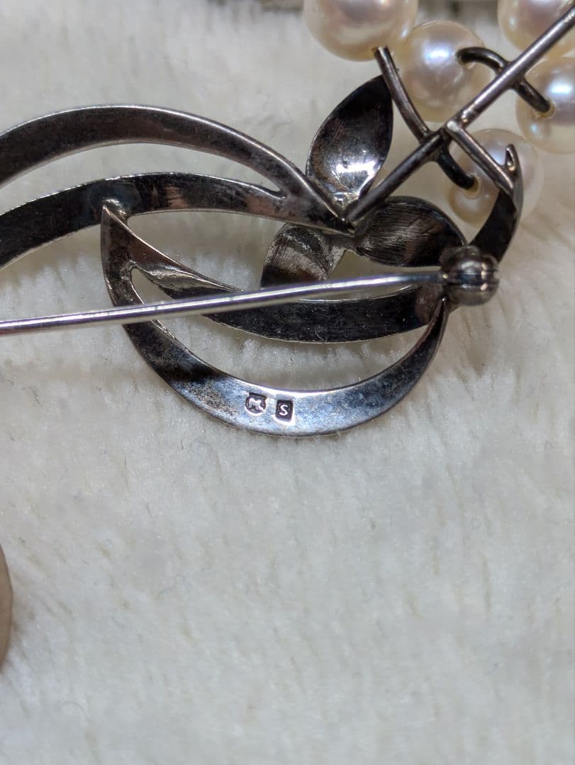 アコヤ真珠　あこや　ミキモト　ブローチ　帯留め　白蝶真珠　マベパール　ネックレス