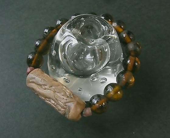 ★Y0302★アンティーク　ブレスレット　テラコッタ　ガラスビーズ