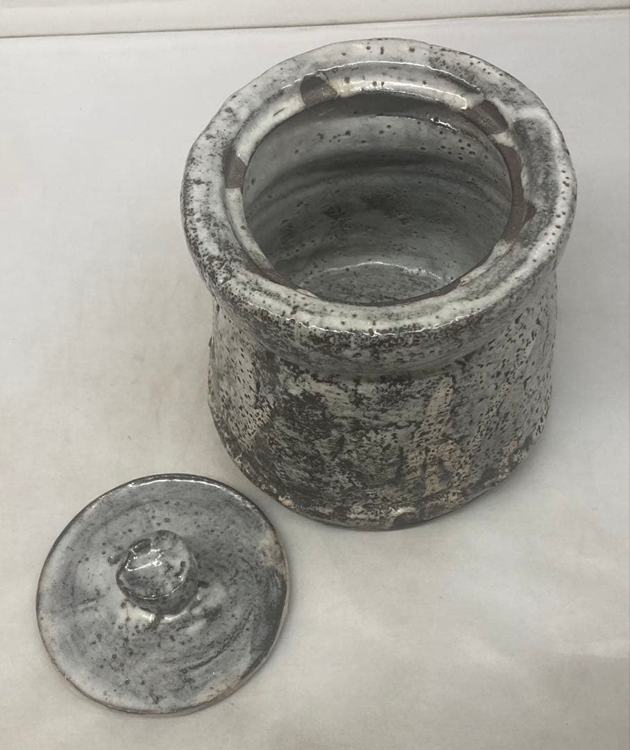 B538b 鼠志野 水指　作者不詳　木箱無し　茶道具