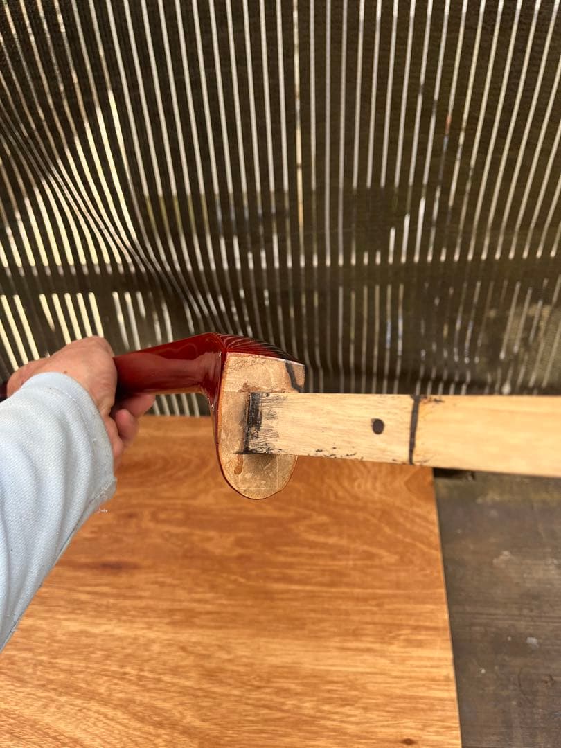 沖縄三線　黒柿(縞杢)小与那城型