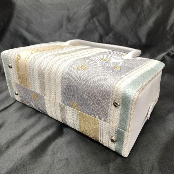 503mg2◆春色 春夏 上質 利休バッグ 松 間道◆美品