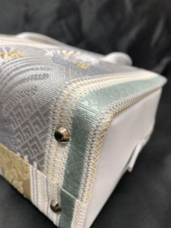 503mg2◆春色 春夏 上質 利休バッグ 松 間道◆美品