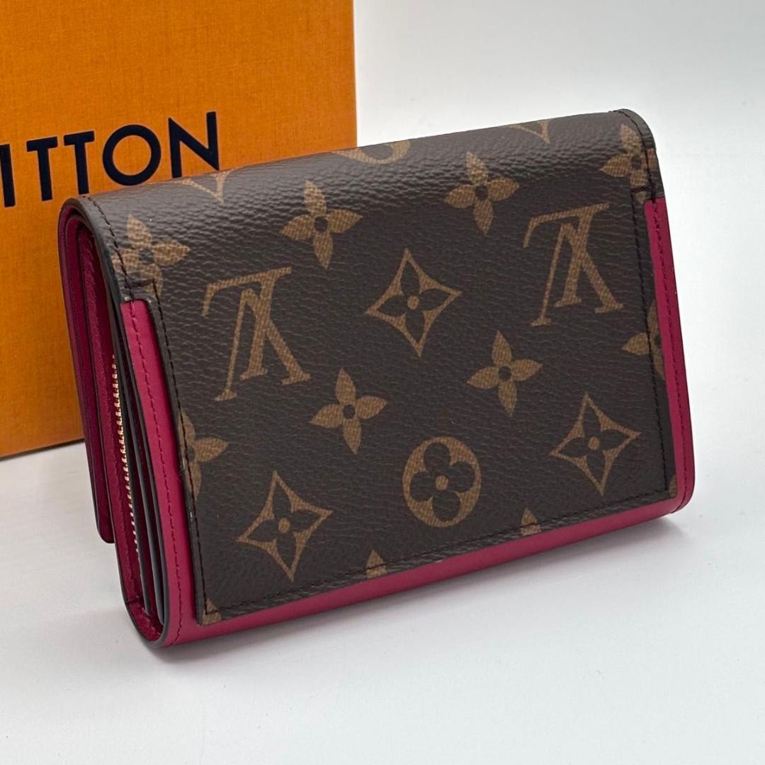 極美品 ルイヴィトン モノグラム フロール コンパクト 折り財布 赤 コンパクト