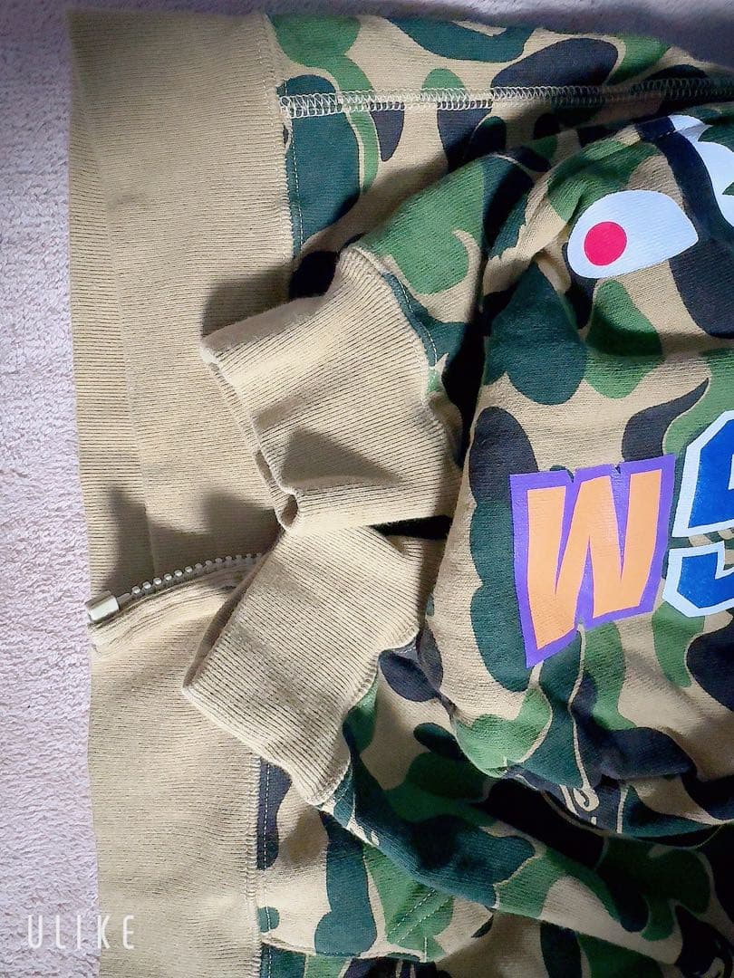 ABC CAMO SHARK ZIP HOODIE 140 グリーン