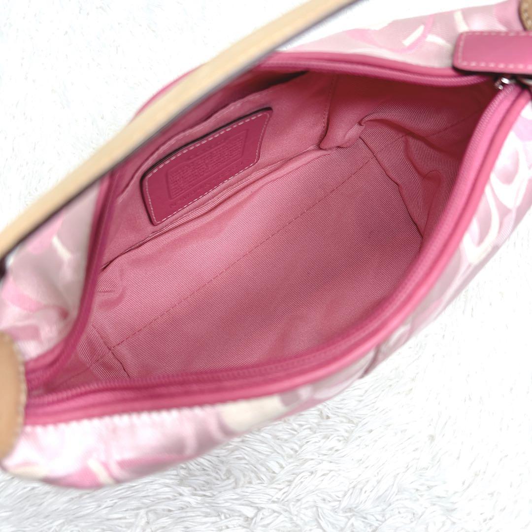 COACH シグネチャー ピンク アクセサリーポーチワンショルダー　y2k