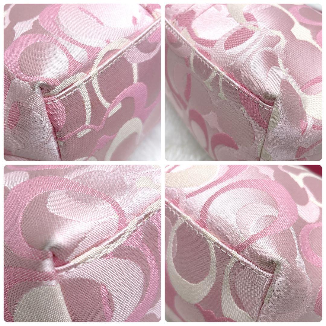 COACH シグネチャー ピンク アクセサリーポーチワンショルダー　y2k