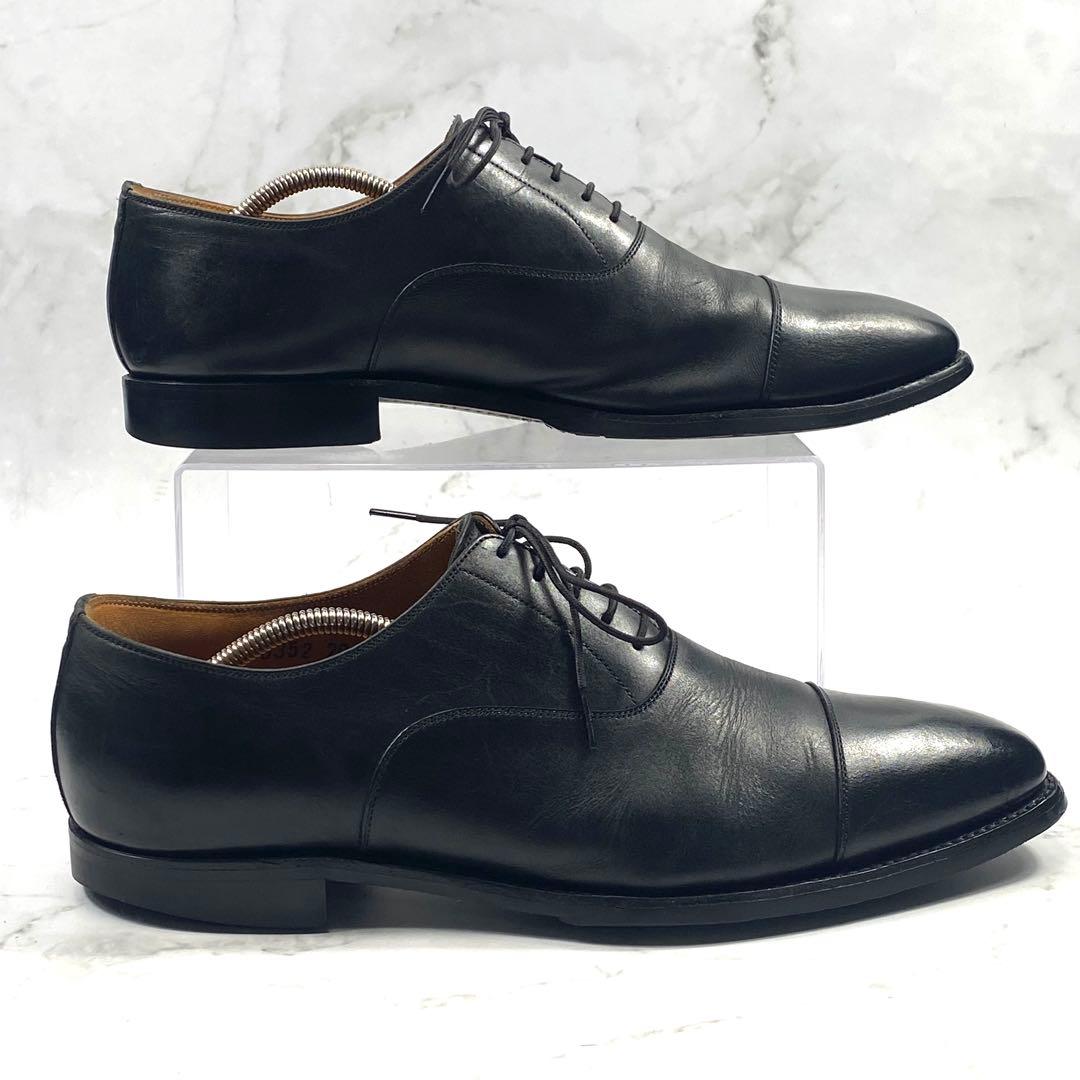 スコッチグレイン ストレートチップ ビジネスシューズ 黒 レザー 26.5