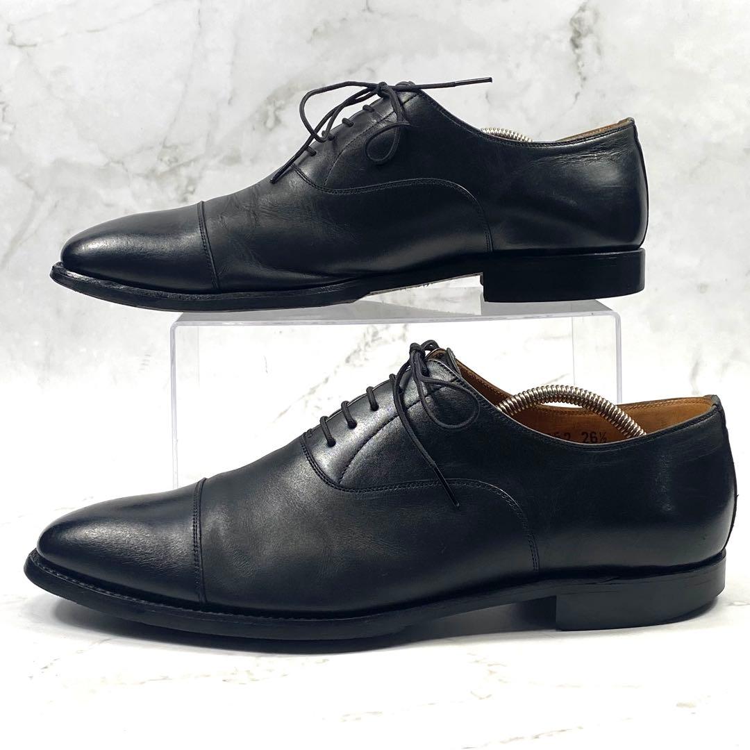 スコッチグレイン ストレートチップ ビジネスシューズ 黒 レザー 26.5