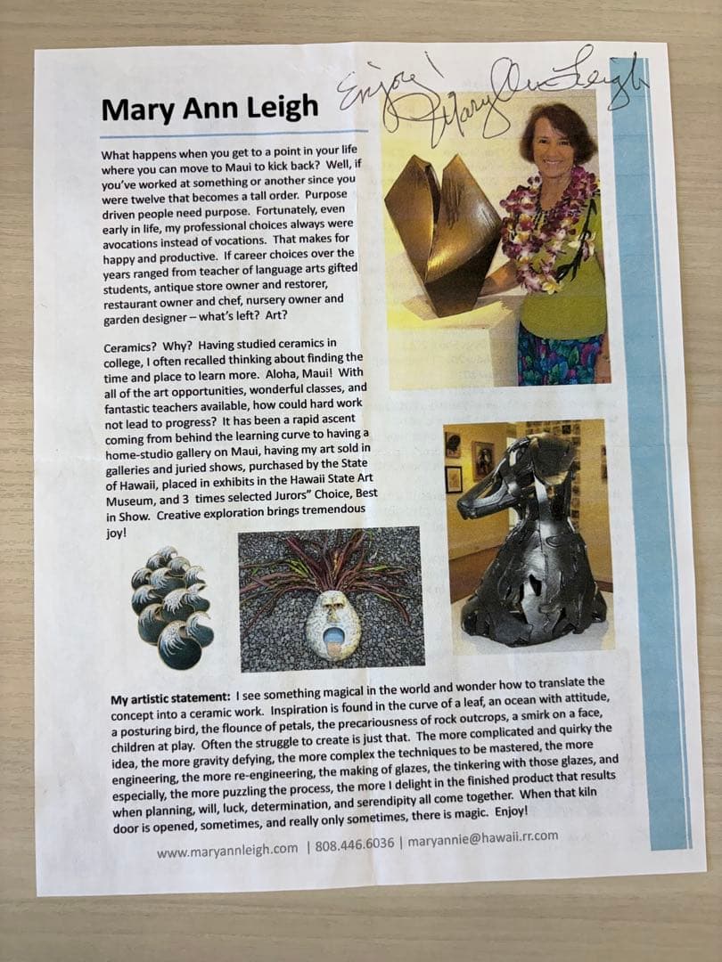 Mary Ann Leigh 置物 アート作品 美術品 花瓶 ハワイ 飾り物
