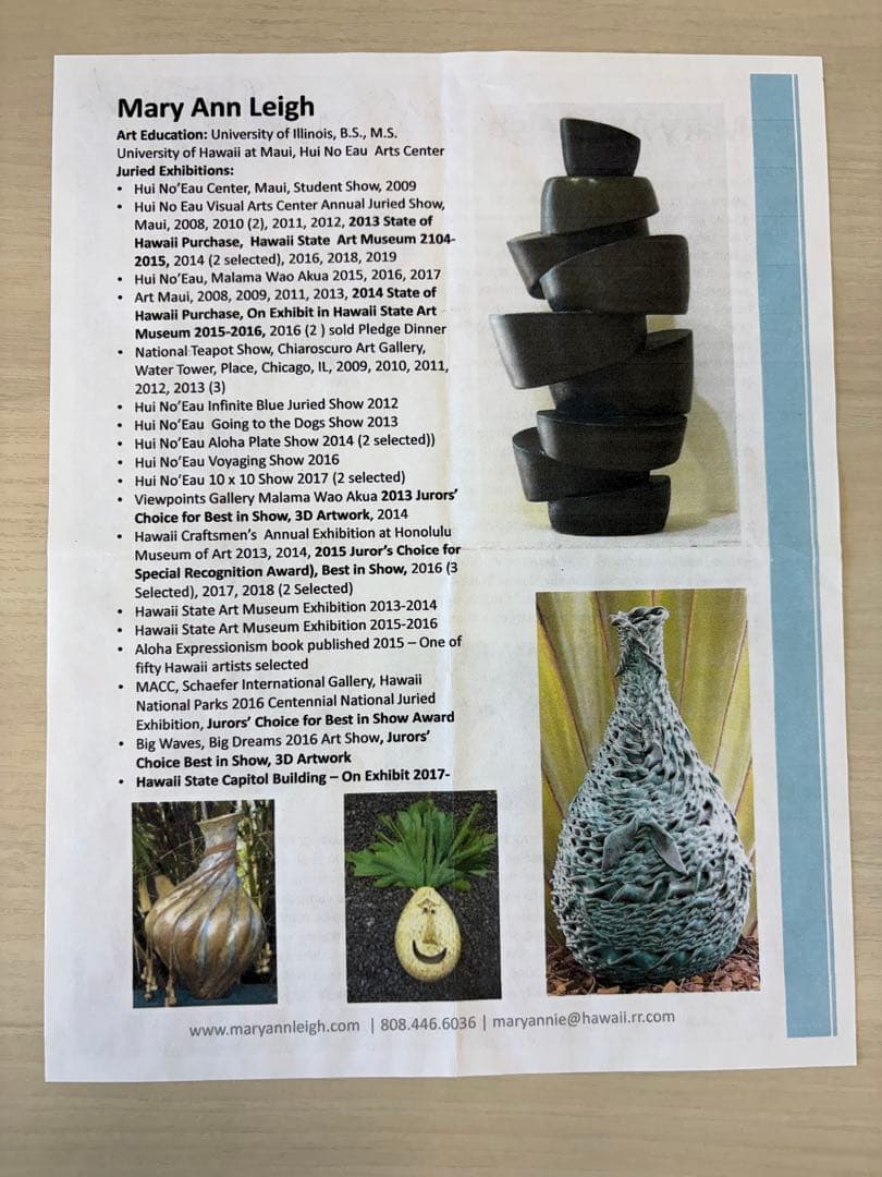 Mary Ann Leigh 置物 アート作品 美術品 花瓶 ハワイ 飾り物