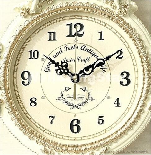 電波掛け時計 ゴールデンエンジェルラウンド振り子時計W (ホワイト)