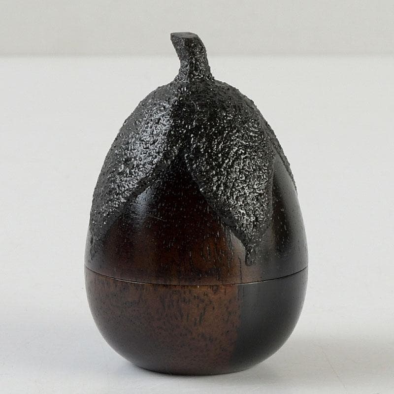 茶道具　嗣造作　黒柿　茄子香合　共箱　V　9583