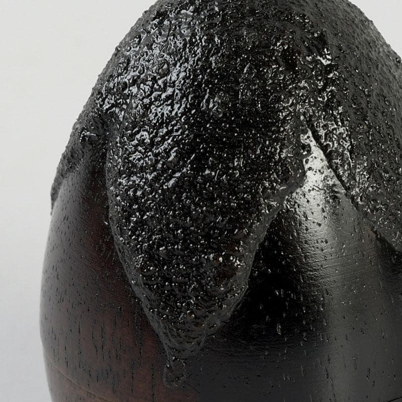 茶道具　嗣造作　黒柿　茄子香合　共箱　V　9583