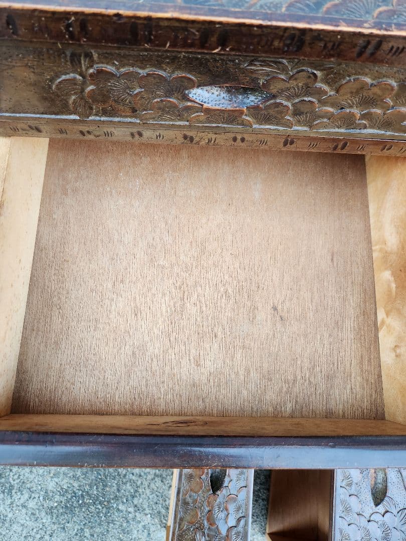 軽井沢彫　5段引出し　チェスト　桜