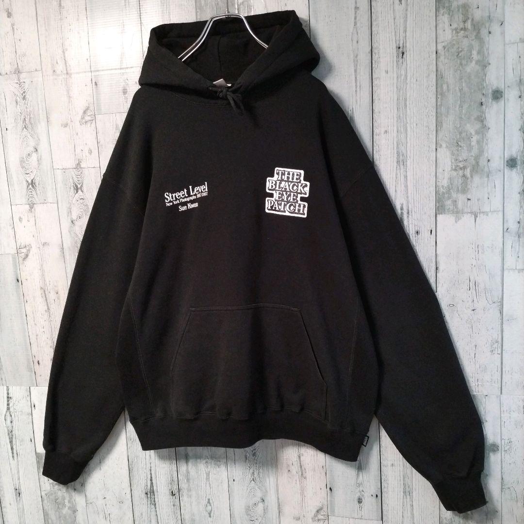 a69【希少XLサイズ】ブラックアイパッチ☆バック全面　ビックロゴ　パーカー