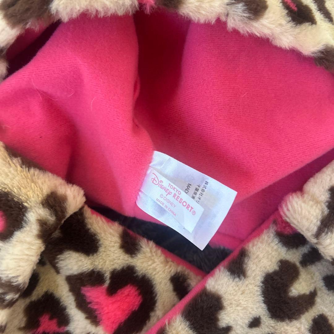 ミニーキャップ ヒョウ柄 マフラーファンキャップ ヒョウ柄