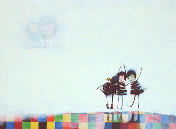 油絵 菅家令子 絵 絵画インテリア額付(青緑＋金色の枠)F4-081914女の子