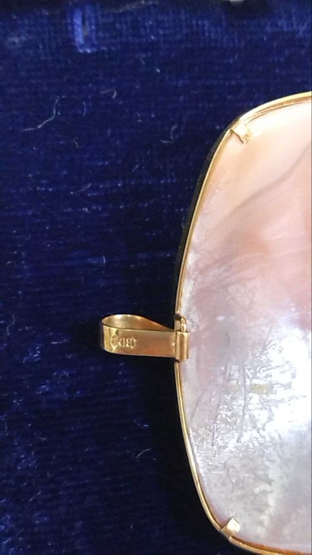 K18 カメオ　ブローチ　ペンダントトップ　CPE作