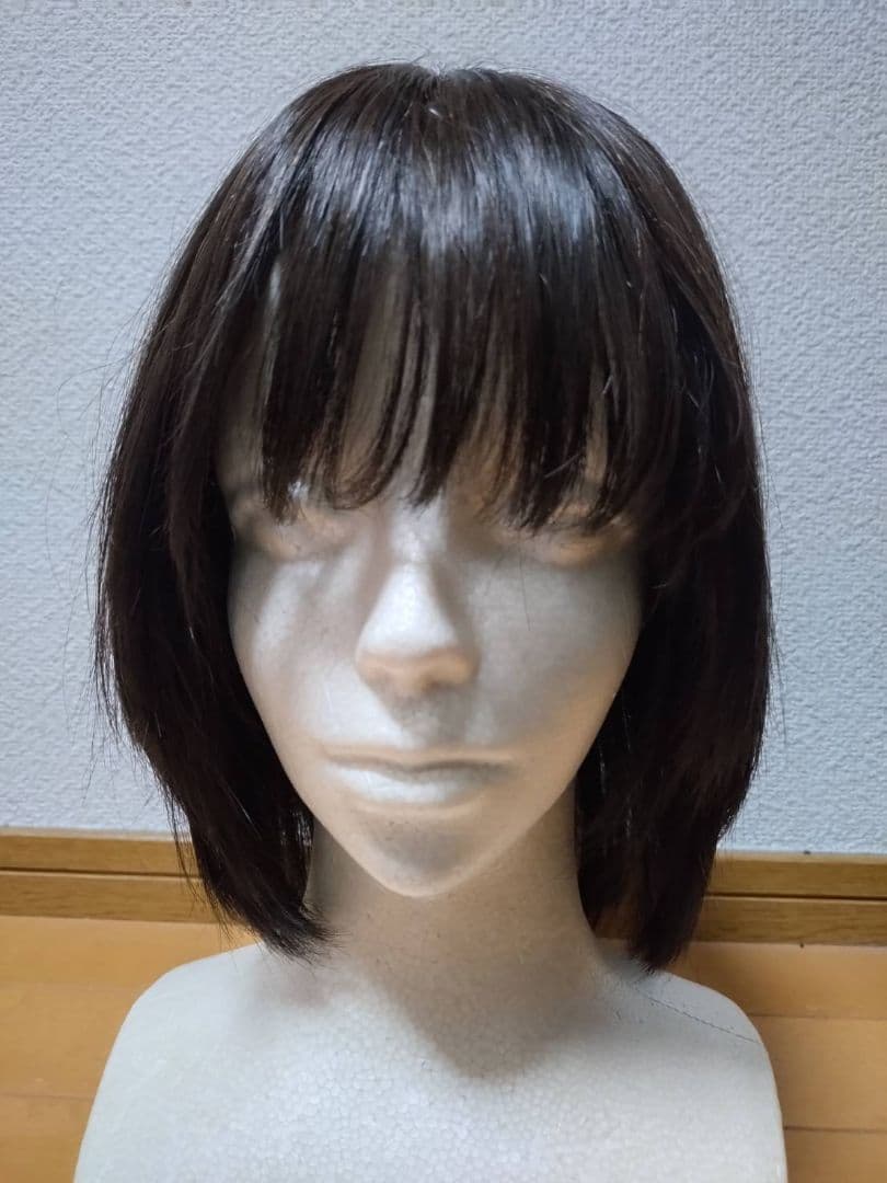 人毛MIX　Sサイズ　ダークブラウン　フルウィッグ