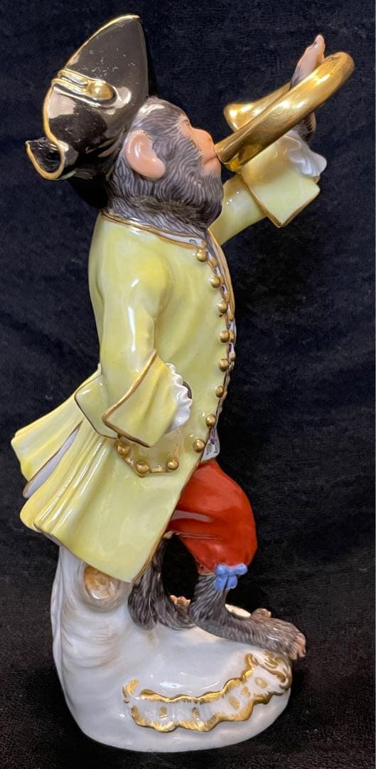 【美品 】マイセン 猿の楽団 ホルン レモンイエロージャケット1級品