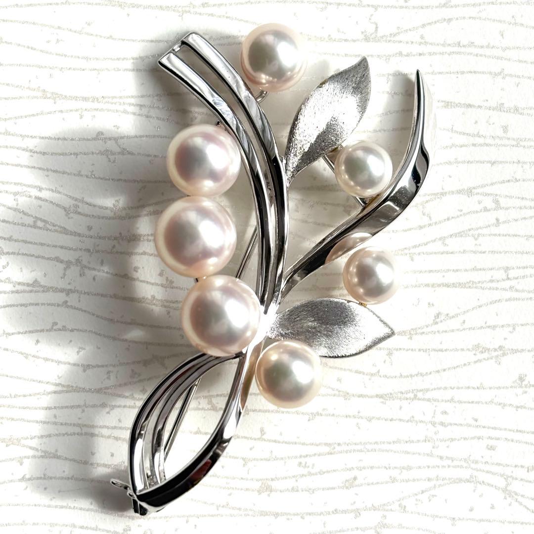 レア 未使用品 MIKIMOTO ミキモト パールブローチ あこや真珠 本真珠