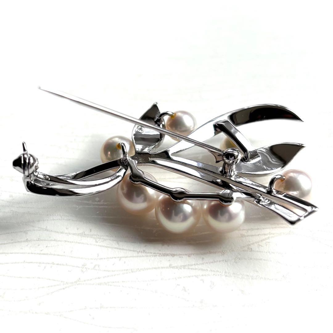 レア 未使用品 MIKIMOTO ミキモト パールブローチ あこや真珠 本真珠