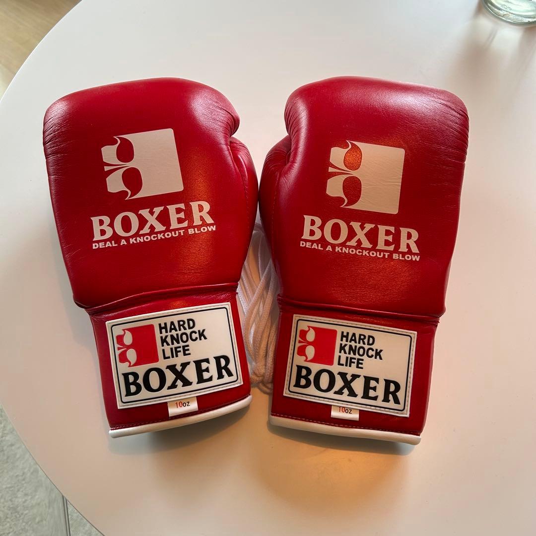 ISAMI BOXER ボクシンググローブ 10oz 紐式　赤