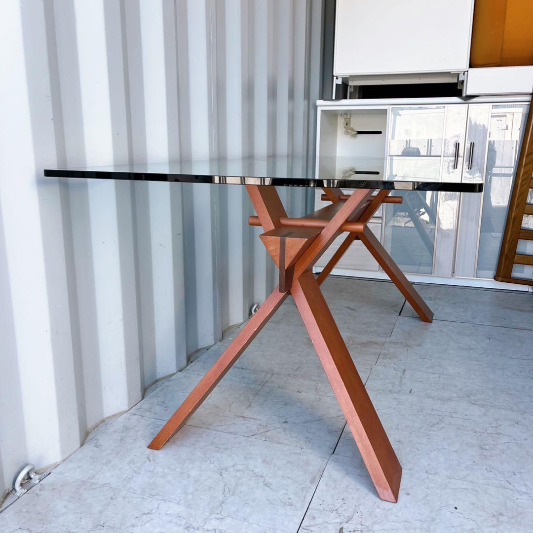 取付無料！IDC大塚家具 ブロスイタリア ピアナ モダンガラスダイニングテーブル