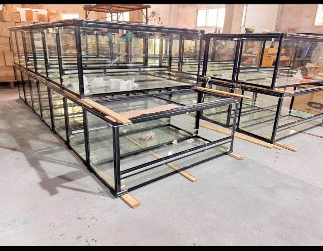 自社製組み立て式爬虫類両生類ケージガラス飼育ケージ90x45x45cm引取り可