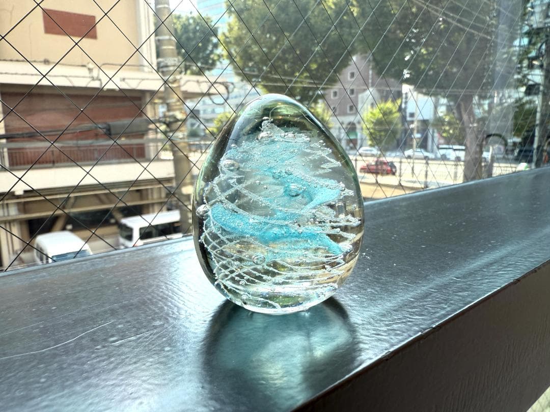 おおやぶみよ ガラスエッグオブジェA