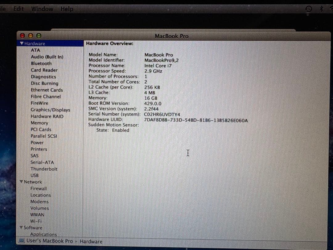 MacBook本体 Macbook Pro Mid 2012 16GB HD:500GB