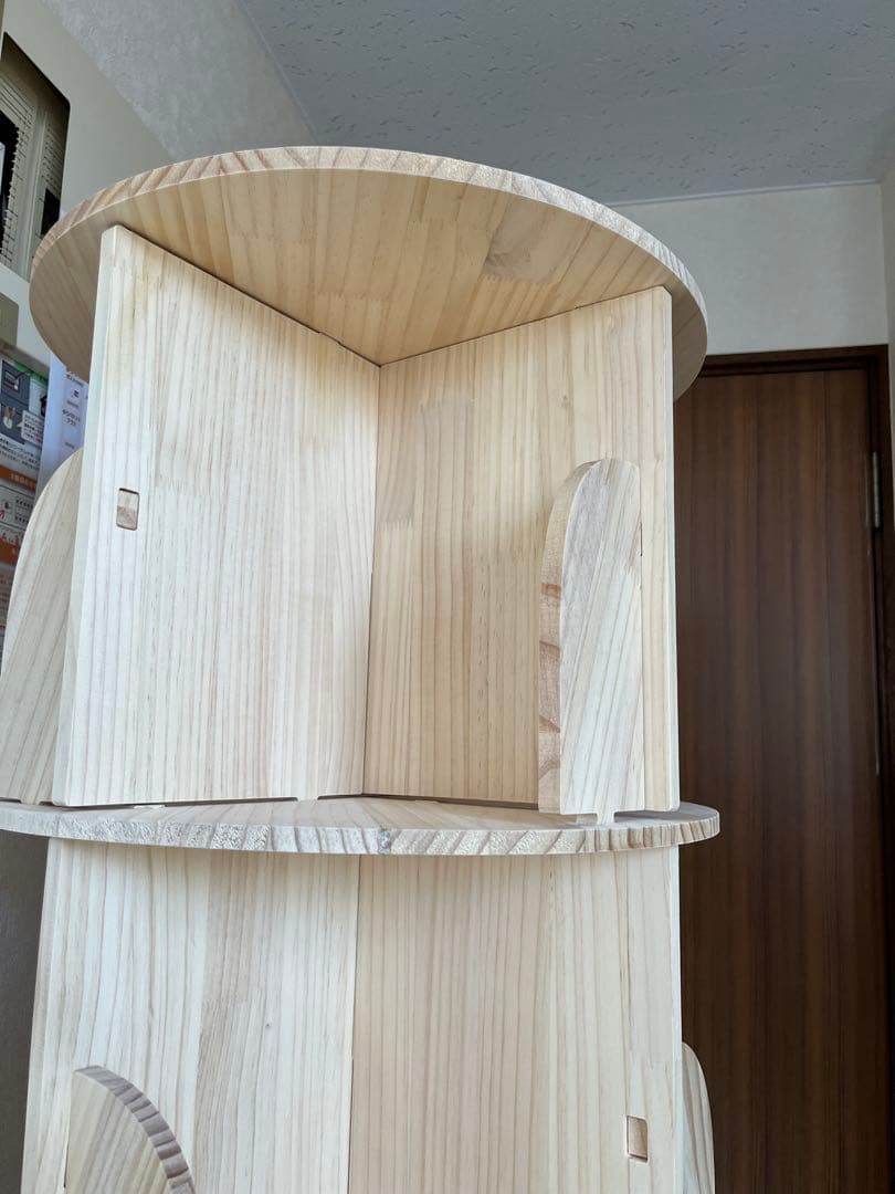 【値下げ】無垢材回転式本棚 360°回転本棚大容量省スペース収納ラック160cm