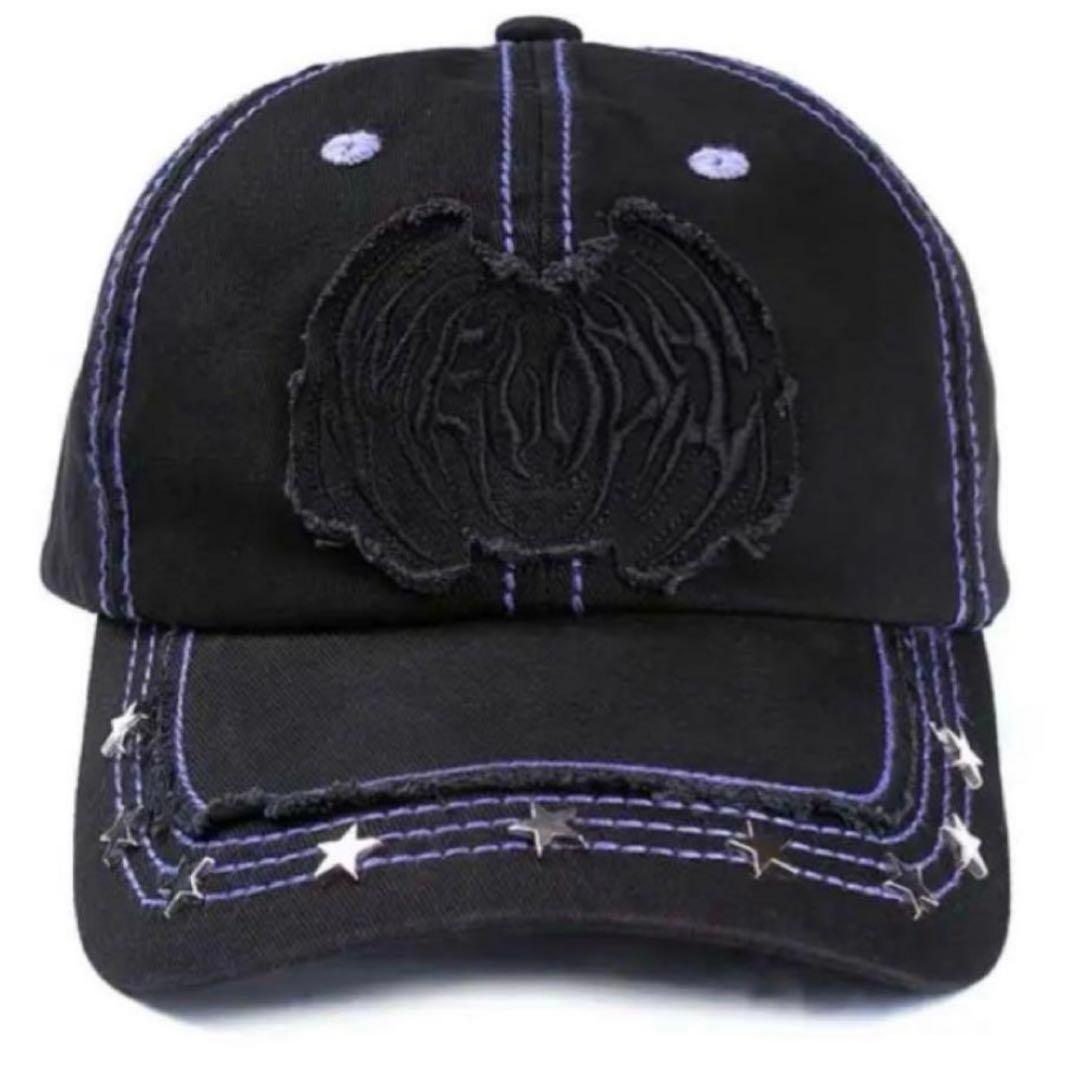 ec melodi キャップ　黒紫