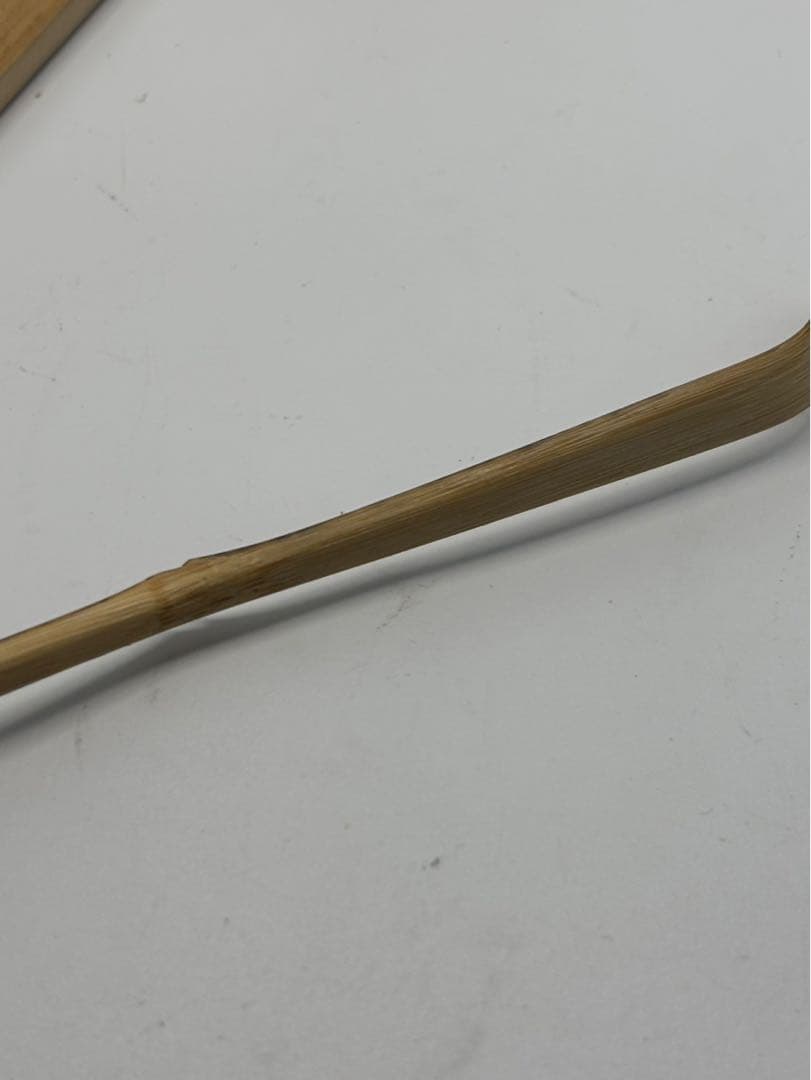 【共箱・銘「清風」】豊後 宇佐住 喜七斎 作 斑竹 茶杓／竹筒付