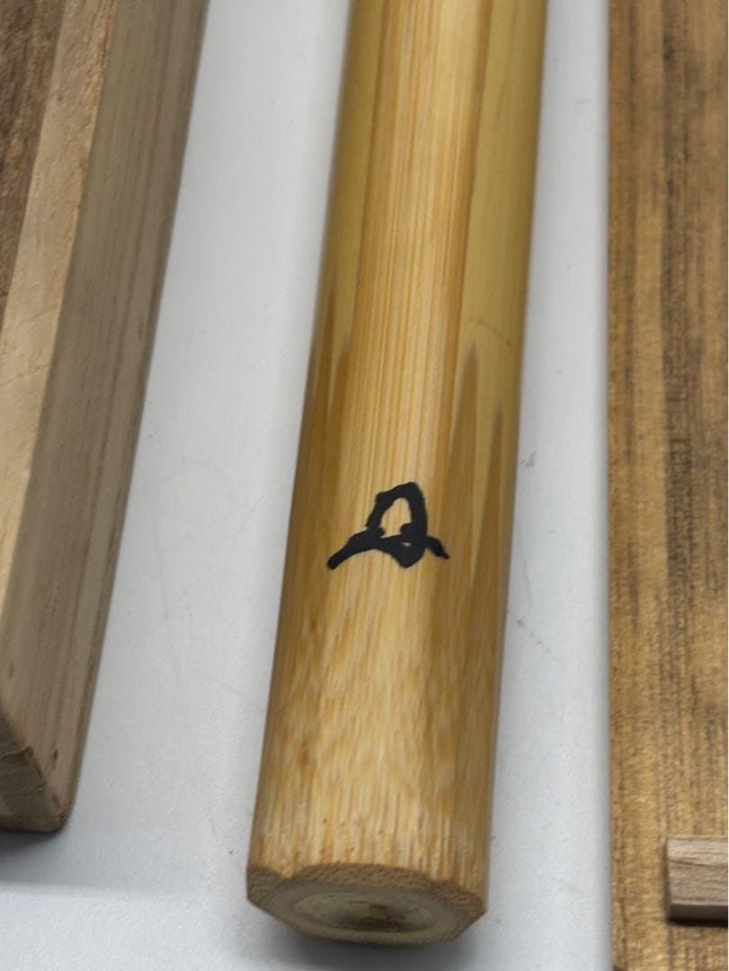 【共箱・銘「清風」】豊後 宇佐住 喜七斎 作 斑竹 茶杓／竹筒付