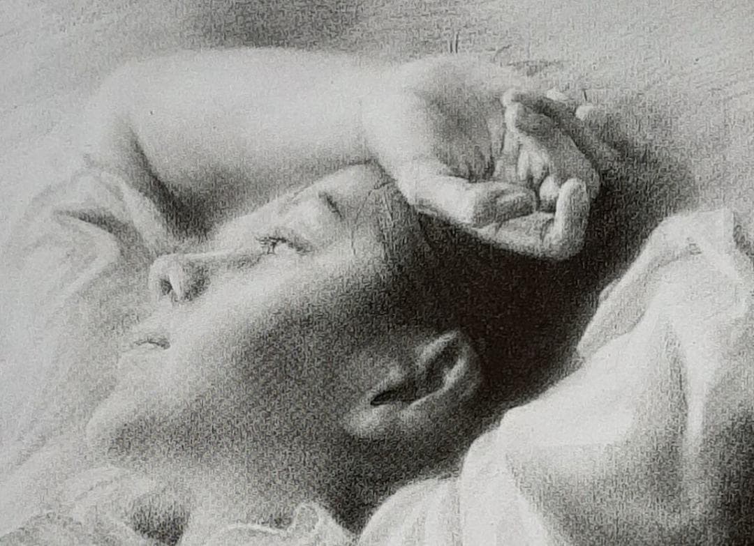 島村信之、「優しい時」、希少画集の額装画、人気作品、オーダーマット付