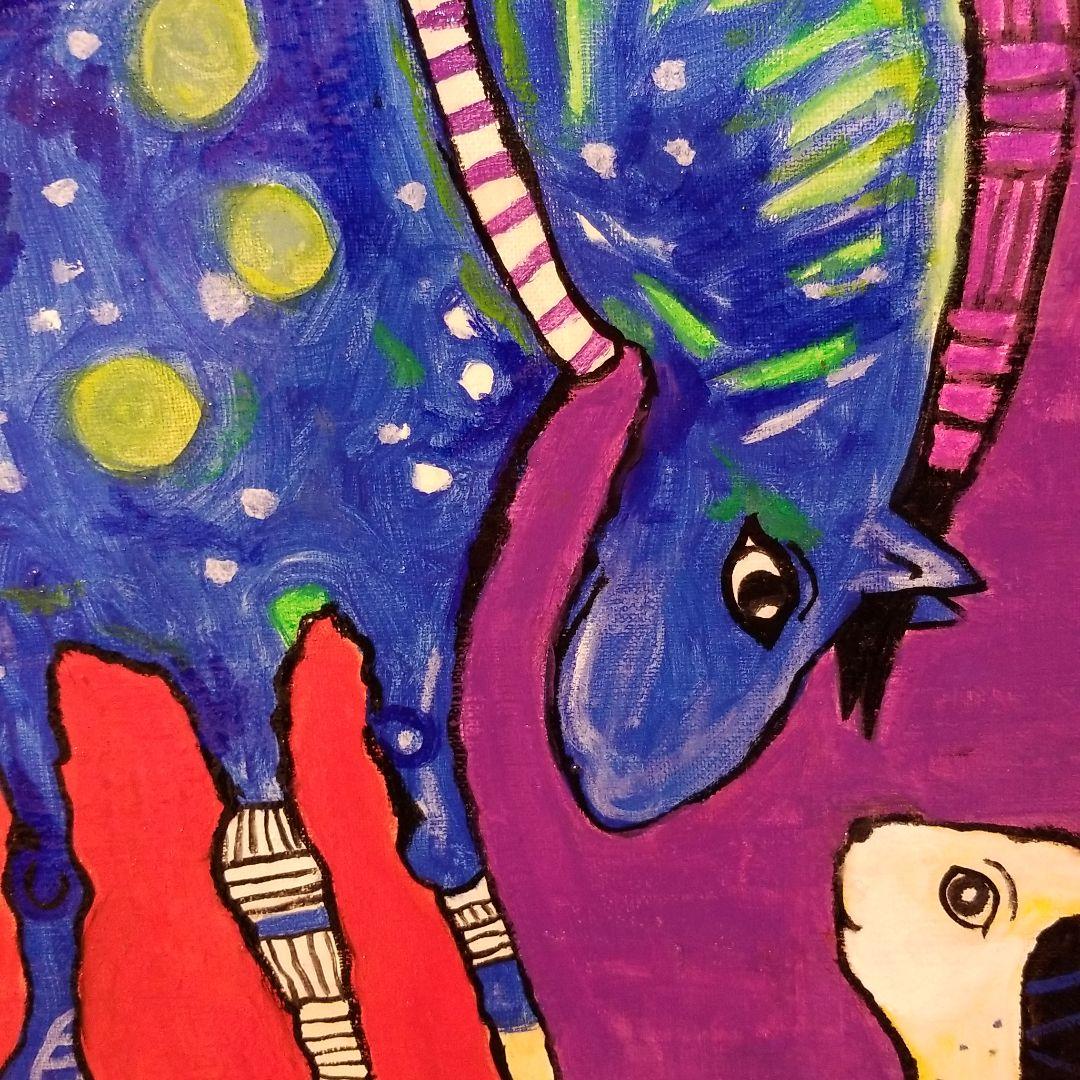 油絵　FUUTA確認　ベストフレンド馬*犬