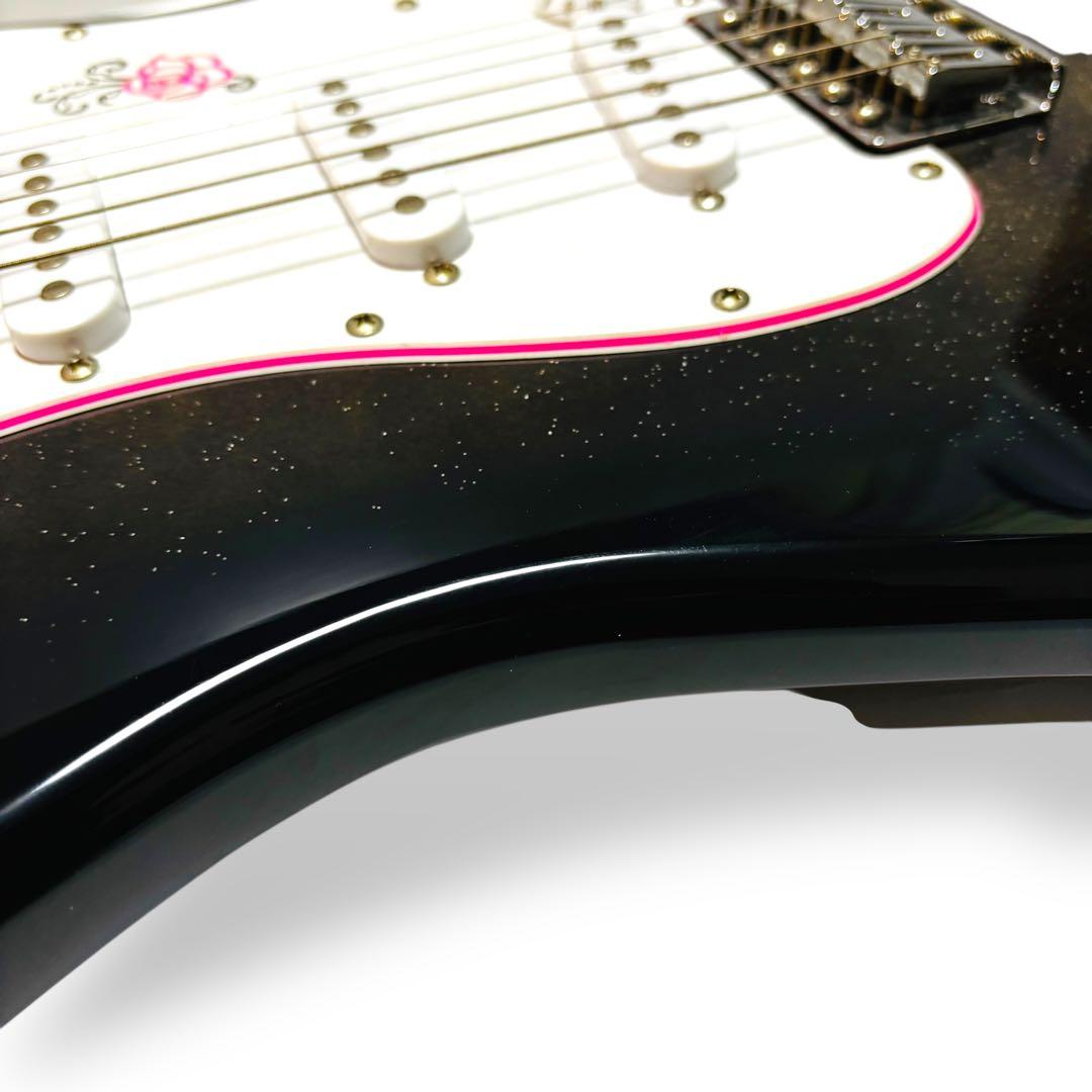 【希少な純正ケース付】ジプシーローズ エレキギター ラメ入 女性向けギター