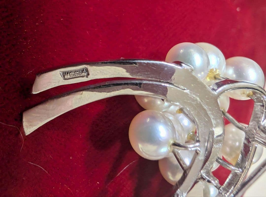 WG K14 真珠のブローチ